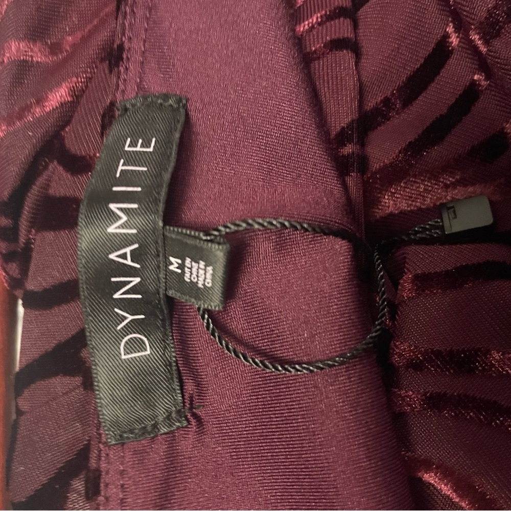 Dynamite Burgundy Dress with Black Pattern - Picture 3 of 3